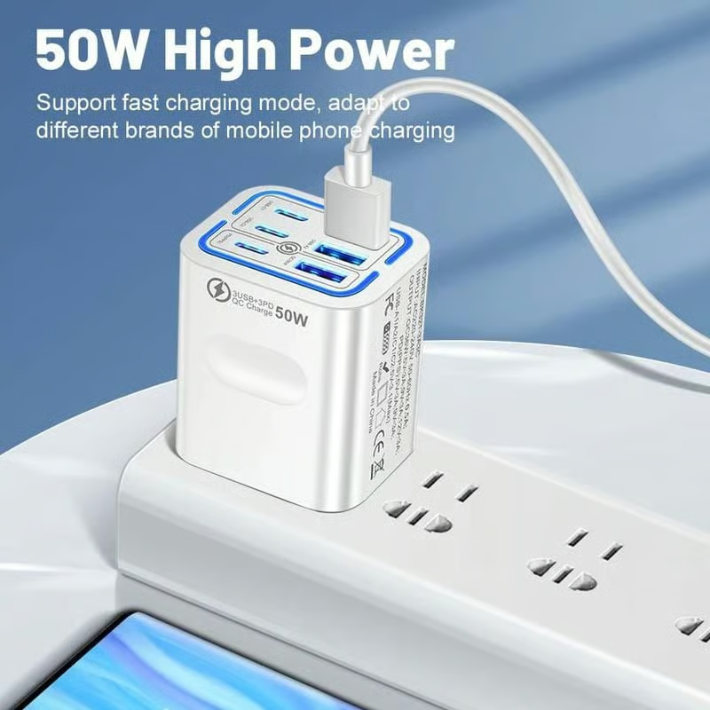 The Ultimate 6-Port USB-C & USB-A Portable Charging Station