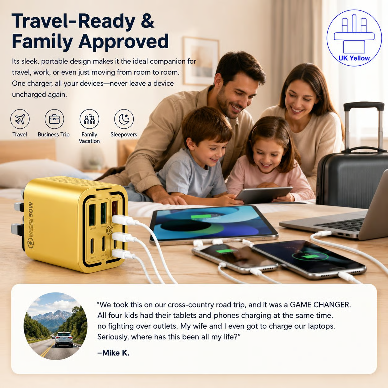 The Ultimate 6-Port USB-C & USB-A Portable Charging Station
