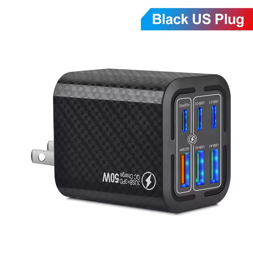 The Ultimate 6-Port USB-C & USB-A Portable Charging Station